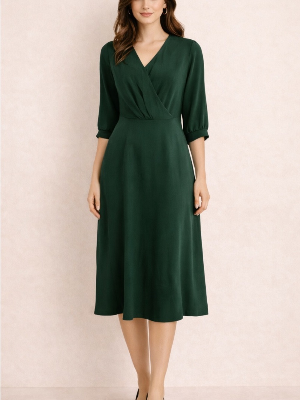 Elegant Dark Green Midi Dress